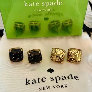 Glitter Crystal Mini Square Stud Earrings